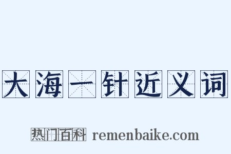 大海一针近义词是什么意思的图片